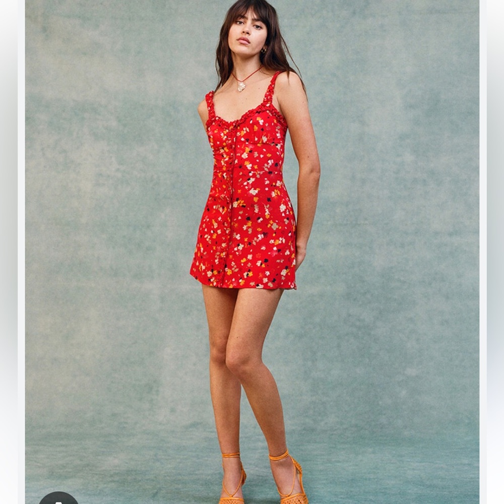 Realisation Par Red Floral Mini Dress